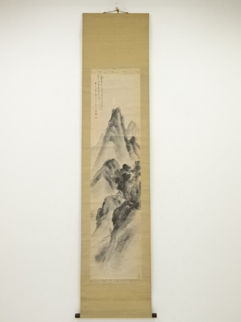 JAPANESE HANGING SCROLL / HAND PAINTED / SCENERY (1925)